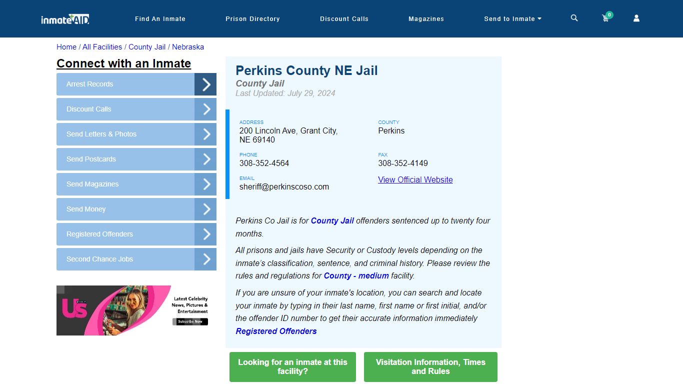 Perkins County NE Jail - Inmate Locator